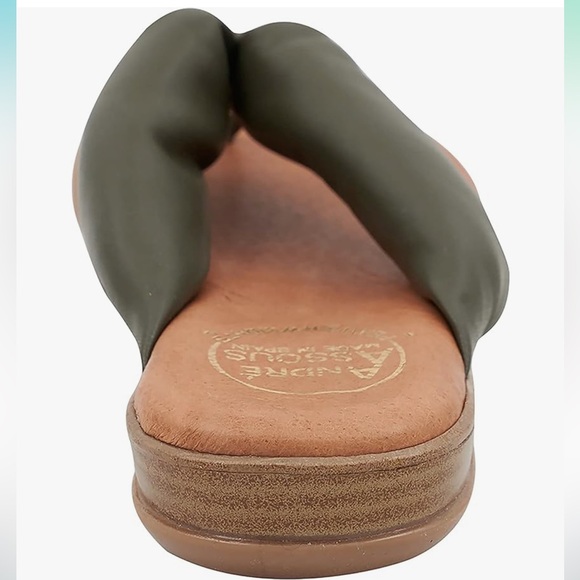 NEW Andre Assous Nuya Zappos Green Moss sandals resort summer flip flops women 6 - Picture 3 of 8